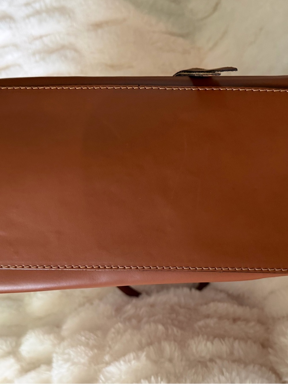 A. Belluci Italian smooth calf Leather Tote with Front Pocket and Ring Accent - Picture 14 of 15